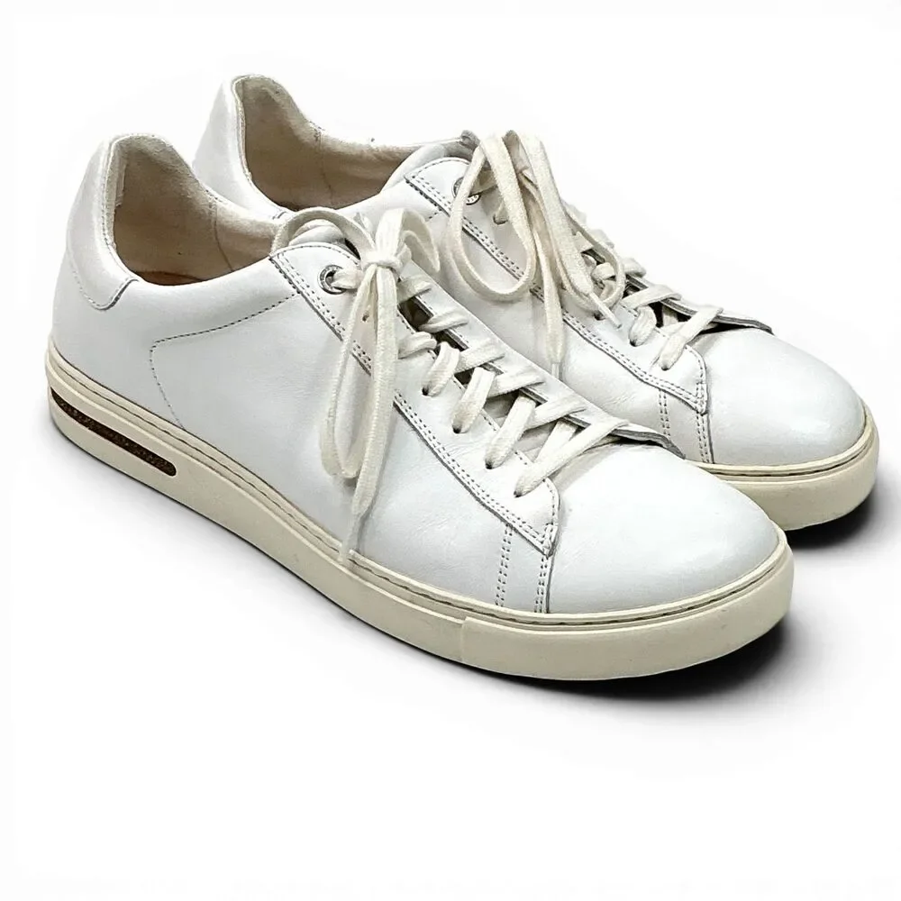 Birkenstock Bend Low White Leather Sneakers Women's Size 10 EUR 41 Orthopedic